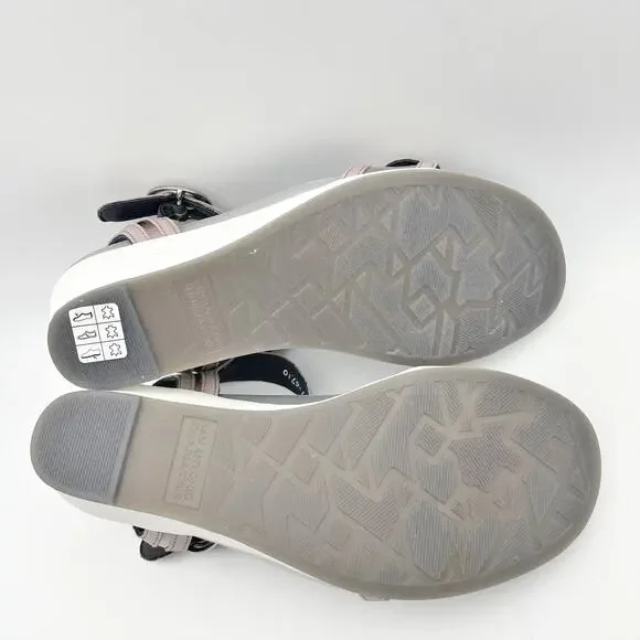 SAS Womens Seight Wedge Sandal US 9WW EU 39-40 Purple Silver Leather NIB